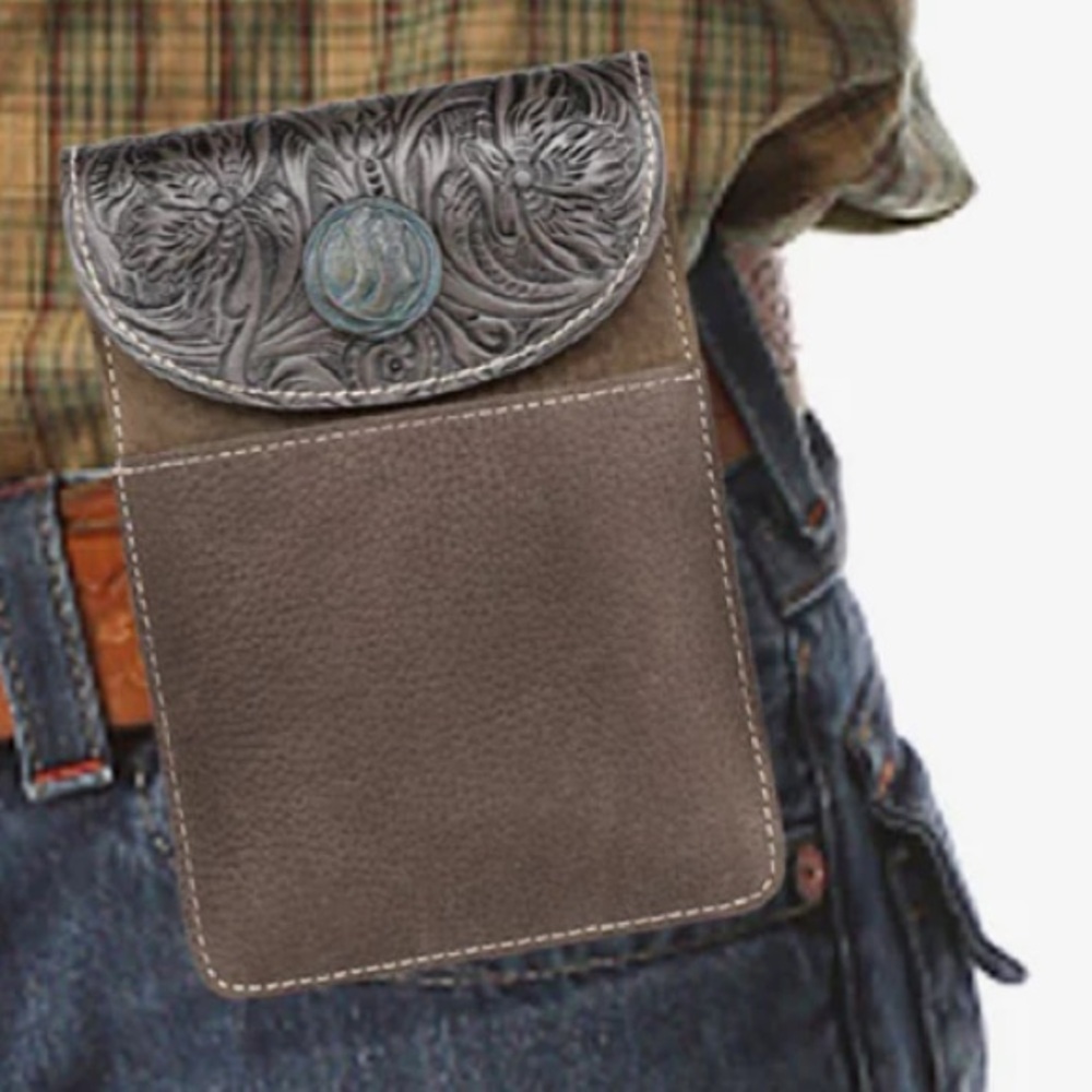 Montana West Tooled leather mini crossbody / belt bag - Picture 5 of 10